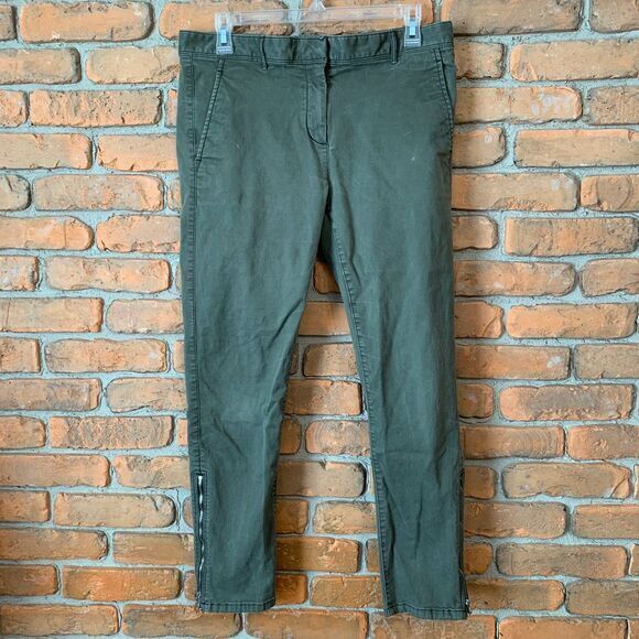 GAP Womens‎ 8 Khakis Olive Green Skinny Mini Ankle Zip Chino Pants Jeans Stretch - Picture 1 of 8
